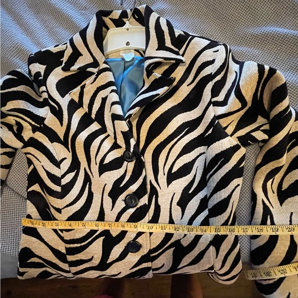 Vintage Sharon Young. heavy Zebra print & turquoise. 35" long . FITS LIKE SIZE 6 - Picture 11 of 11